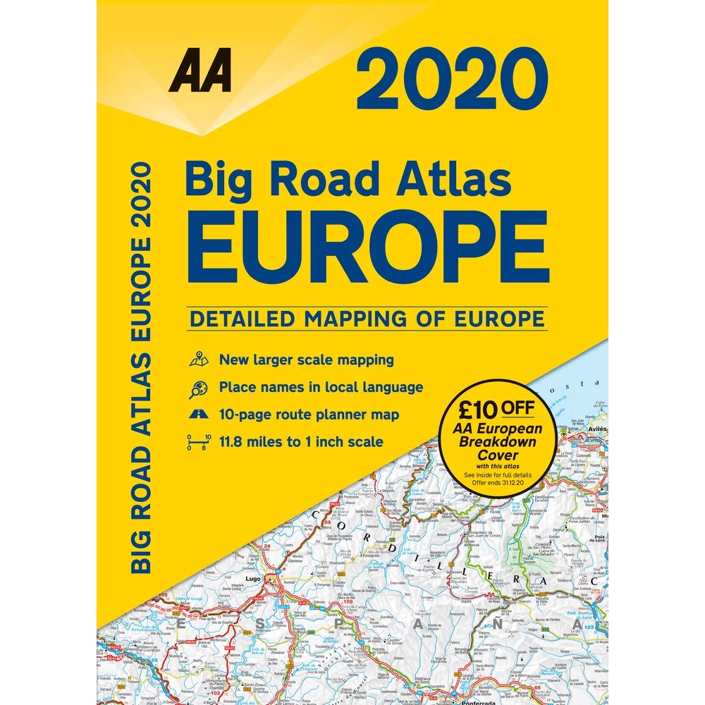AA Big Road Atlas Europe 2020